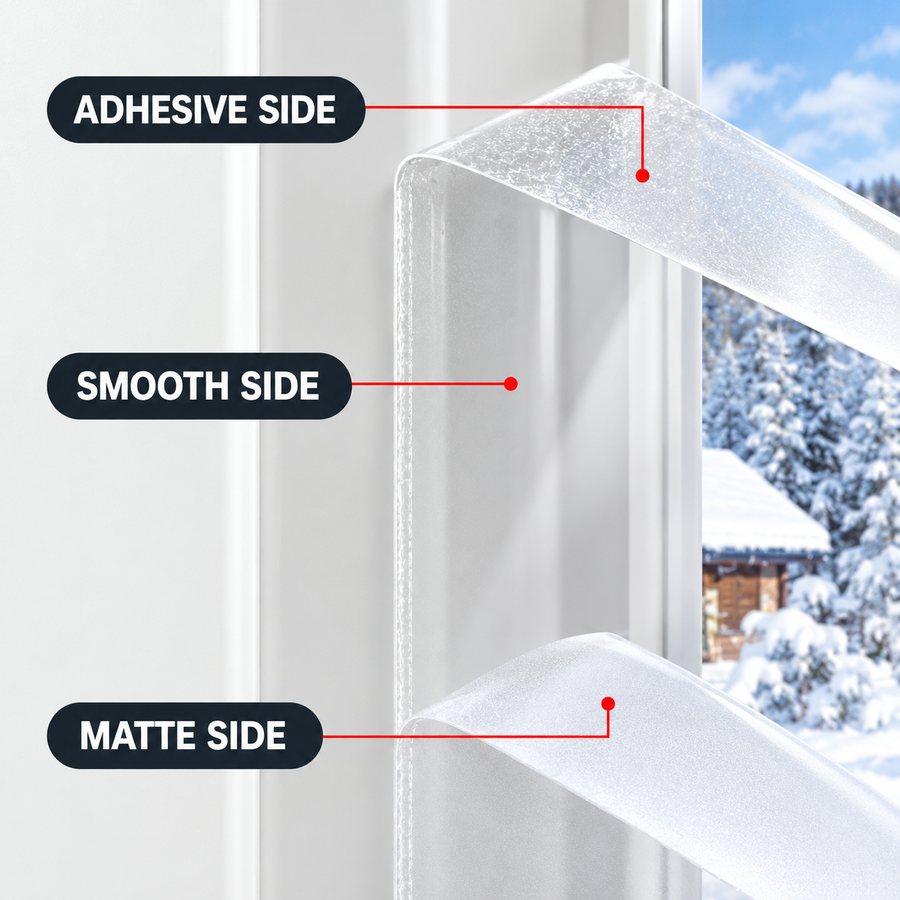 Window Insulation Film with Zipper – Clear Draft-Blocking Cover