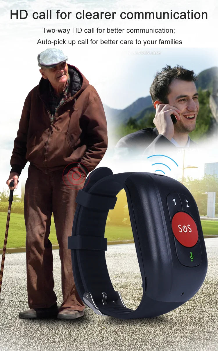 Older man wearing the watch on a call with a younger man on his phone